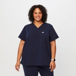 FIGS Women's Catarina One-Pocket Scrub Top Navy Size XXL/Petite